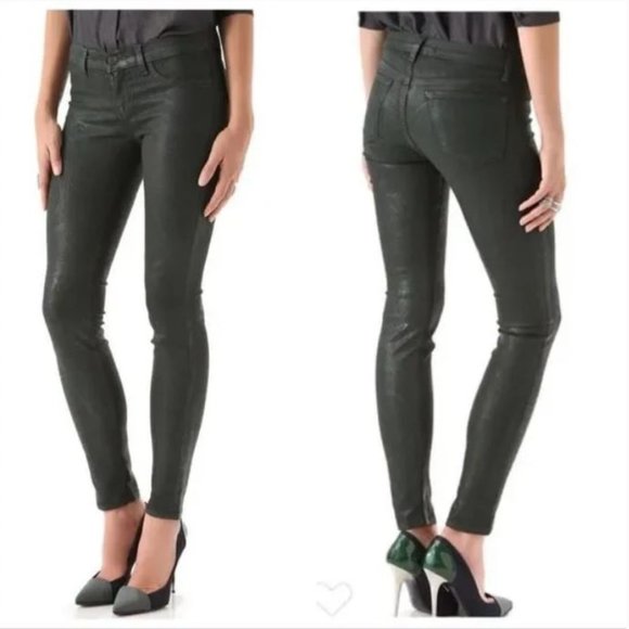 J Brand Green Waxed Jeans sz 25 in "Conifer" - Picture 2 of 8